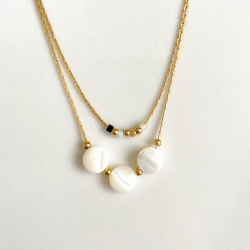 Double necklace 4 leaf clover 